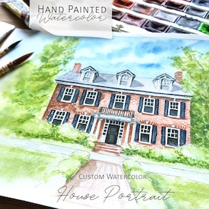 Watercolor Custom House Portrait, Custom House Painting From Photo, housewarming gift, Realtor Closing Gift, First Home Gift, home painting