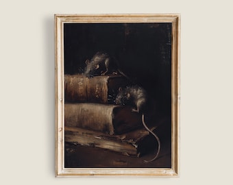 Victorian Rats Victorian Books Art, Rats Mouse Dark Academia Decor, Animal Wall Art ...