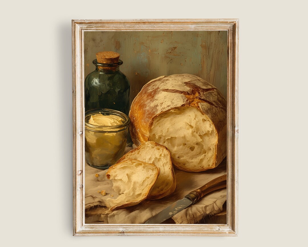 Vintage Kitchen Print, Bread Prints, Country Kitchen Wall Art, Antique ...