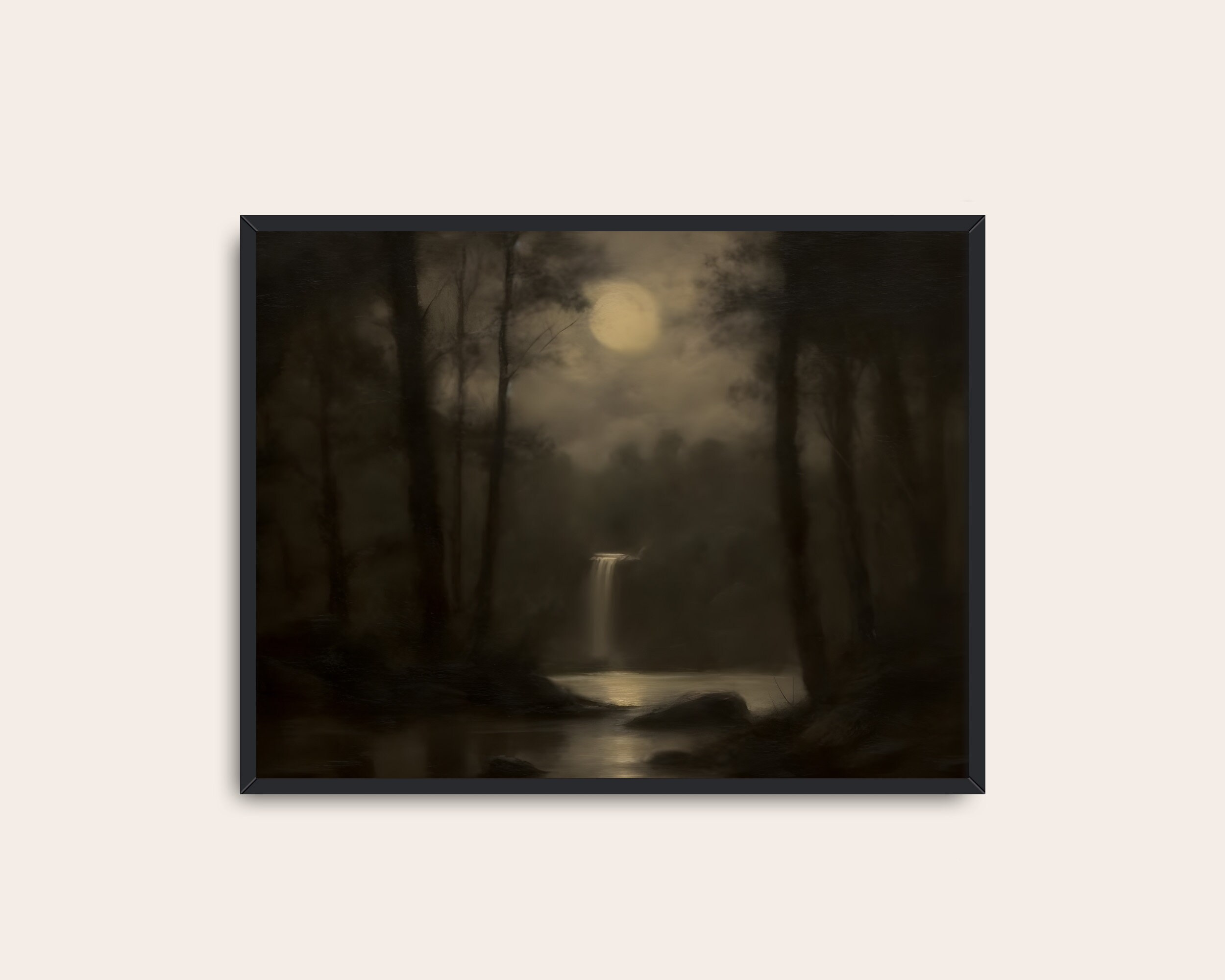 Dark Nature Art Dark And Moody Landscape Full Moon Night Wall Art dark-nature-art-dark-and-moody-landscape-full-moon-night-wall-art