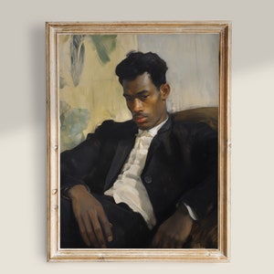Black People Wall Art, Printable Vintage Art, Dark Academia Prints, Man portrait Decor, Victorian Wall Decor, Gentleman Portrait Prints