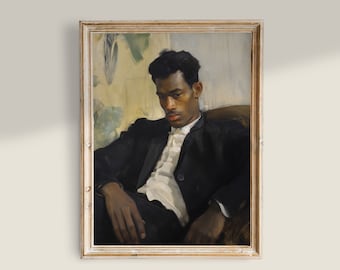 Black People Wall Art, Printable Vintage Art, Dark Academia Prints, Man portrait Decor, Victorian Wall Decor, Gentleman Portrait Prints