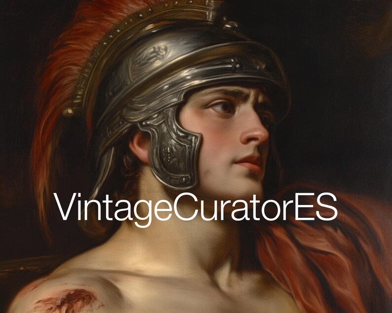 Renässansväggkonst, utskrivbar vintagekonst, tryck av Dark Academia, dekoration med porträtt av romerska soldater, porträtt av gladiatorer bild 5