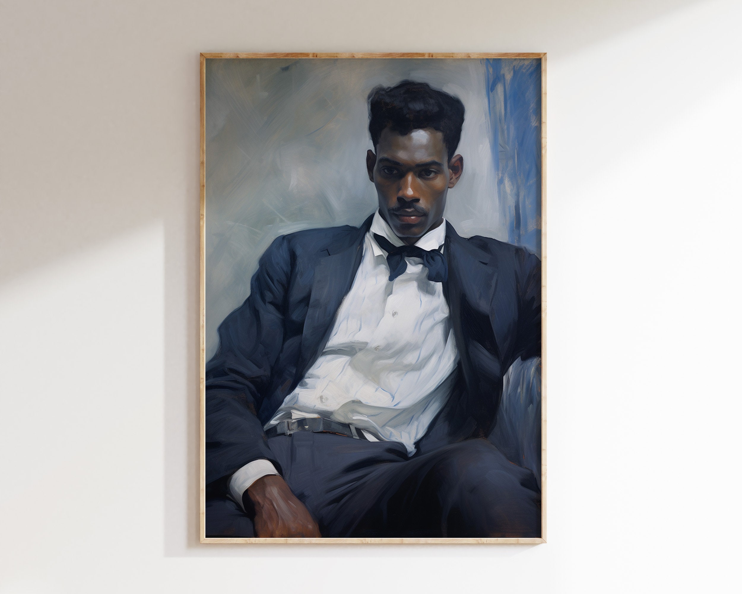 Black People Wall Art, Dark Academia Prints, Male Portrait , Printable