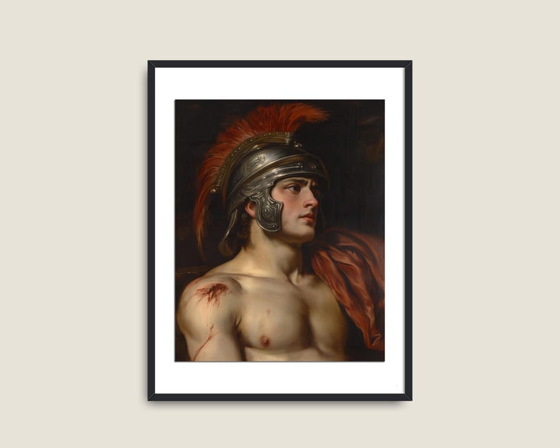 Renässansväggkonst, utskrivbar vintagekonst, tryck av Dark Academia, dekoration med porträtt av romerska soldater, porträtt av gladiatorer bild 3