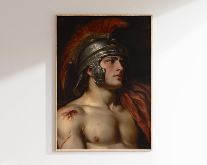 Renässansväggkonst, utskrivbar vintagekonst, tryck av Dark Academia, dekoration med porträtt av romerska soldater, porträtt av gladiatorer bild 4