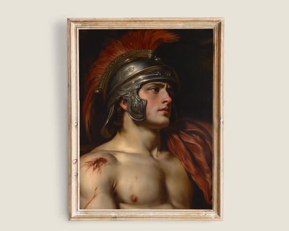 Renaissance Wall Art, Printable Vintage Art, Dark Academia Prints, Roman Soldier portrait Decor, Gladiator Portrait Prints
