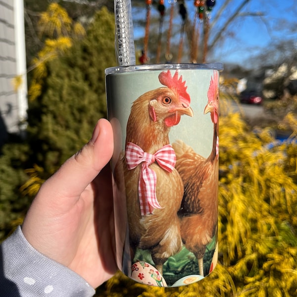 Chicken Tumbler | Easter Eggs | Gift for Her | Chicks  | Sublimation | Homestead | Farm Life | Chicken Owner Presents | Cups | 12 oz | Kids