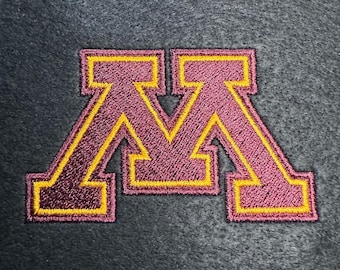 Minnesota Block &quot;M&quot; Embroidery Design – 3 Sizes – Instant Download – PES, VP3, DST + PNG