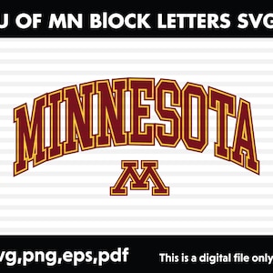 University of Minnesota College Block Letters SVG/PNG