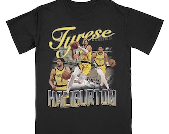 Tyrese Haliburton Vintage Basketball Graphic Tee