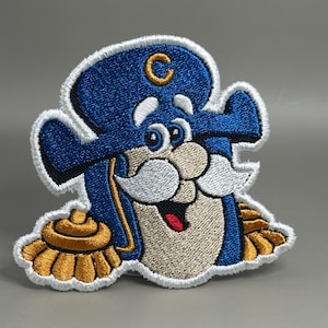 Vintage Captain Crunch Cartoon Patch – 3.5” Sew-On or Iron-On Embroidered Badge