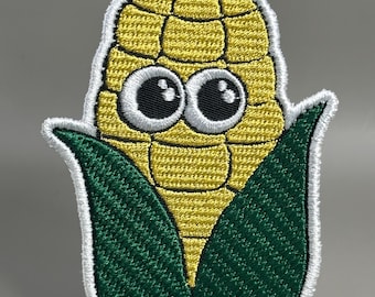 Sweet Corn Embroidered Patch – Food Applique (3x4 in)