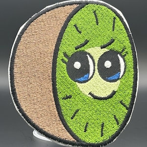 Parche bordado Kiwi Cutie – Fruta kawaii, termoadhesivo o cosible