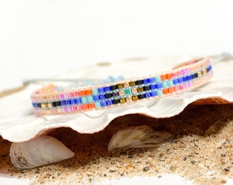 Moonlight on the Beach beaded cuff