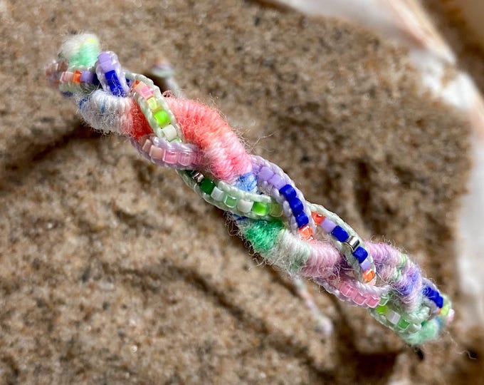 Featured listing image: Surfboard Serenade Woven Braid Bracelet