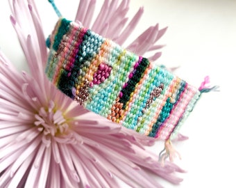 Spring Floral Chunky Tribal Cuff