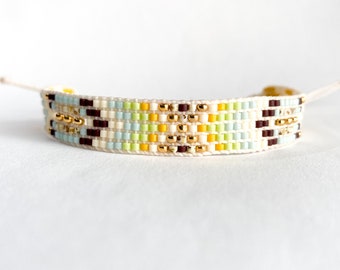 Muted Arrows Beaded Cuff