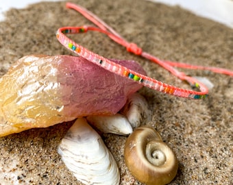 Coral Everglow Dainty Bracelet