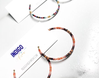 Autumn Whimsy seed bead hoops
