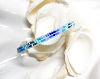 Deep Blue Beaded Cuff