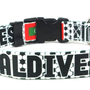 Dog Collar for the Soccer Fan | Maldives Flag | Quick Release or Martingale Style | Made in NJ, USA