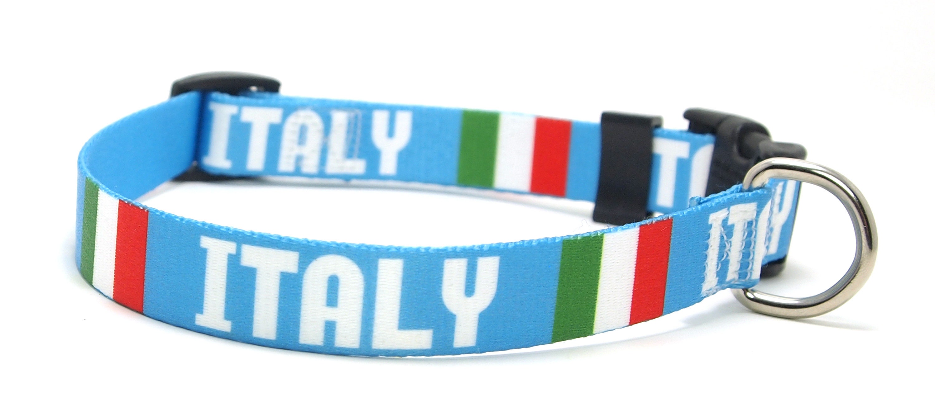 Dog Collar Italy Flag and Name Adjustable Well Made Etsy