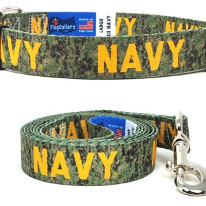 Dog Collar and Leash Set | US NAVY CAMO | Licensed | Xtra Large, Large, Medium, Small & Extra Small Dogs