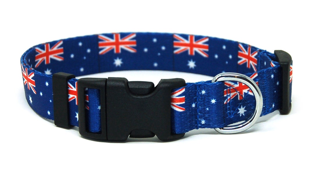 Australia Dog Collar Australian Flag Quick Release or Martingale Style