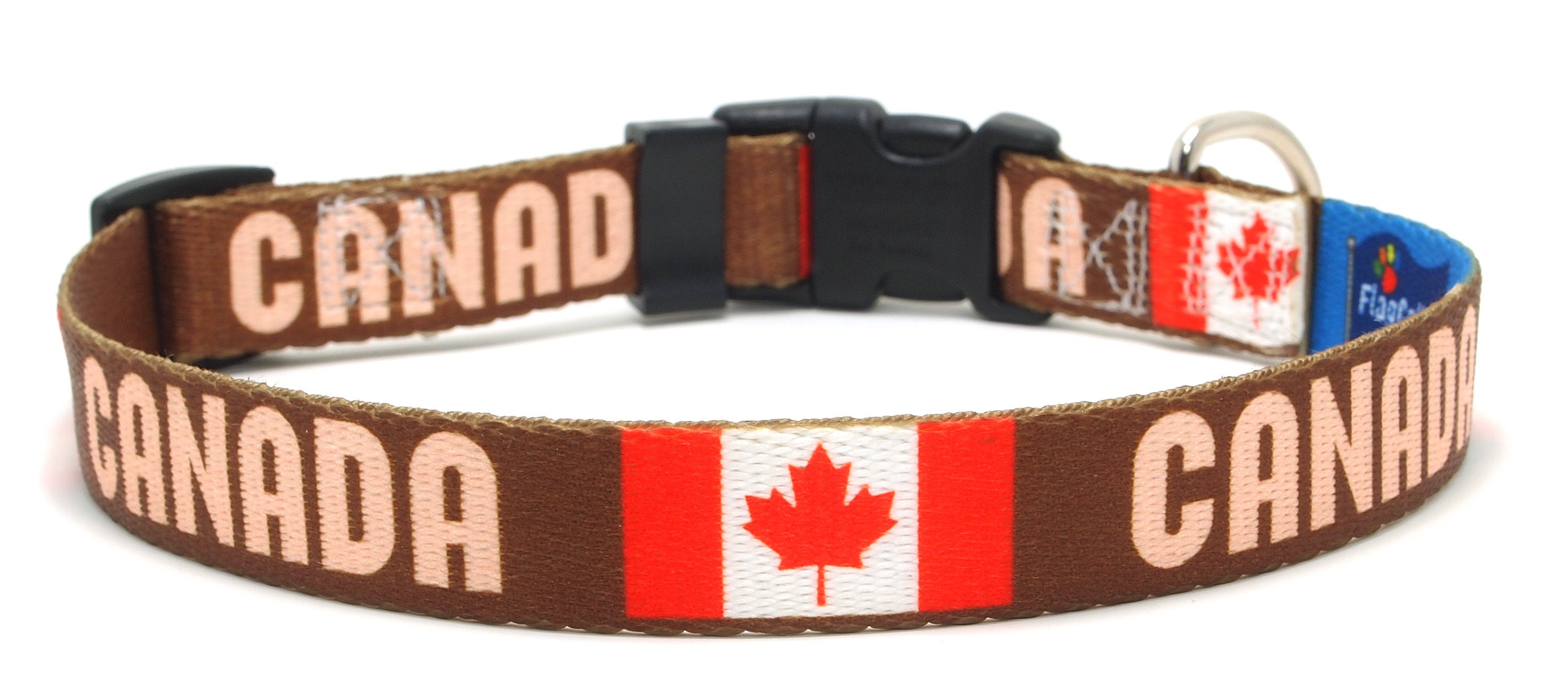 Dog Collar Canada Flag and Name Maple Leaf Adjustable Etsy