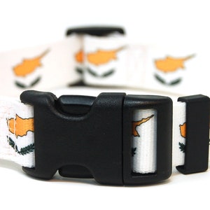 Cyprus Dog Collar | Cypriot Flag | Quick Release or Martingale Style | Made in NJ, USA