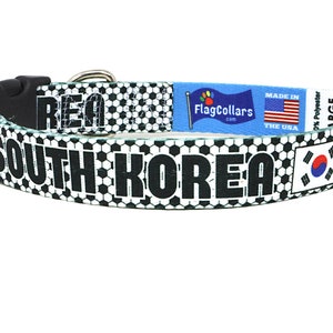 Dog Collar for the Soccer Fan | South Korea Flag | Quick Release or Martingale Style | Made in NJ, USA