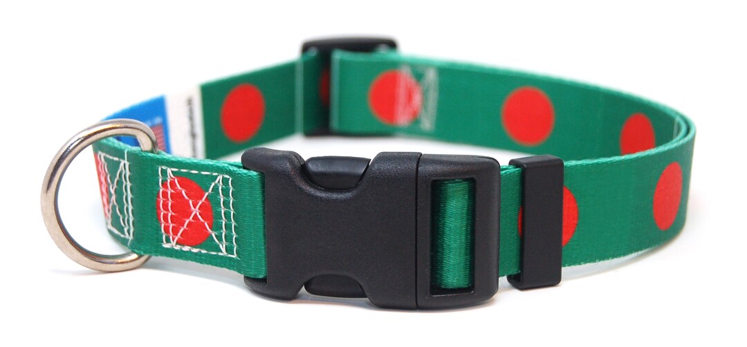 Bangladesh Dog Collar Bangladeshi Flag Quick Release or Martingale