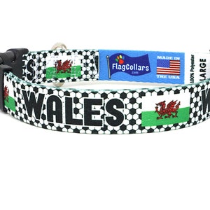 Dog Collar for the Soccer Fan | Wales Flag | Quick Release or Martingale Style | Made in NJ, USA
