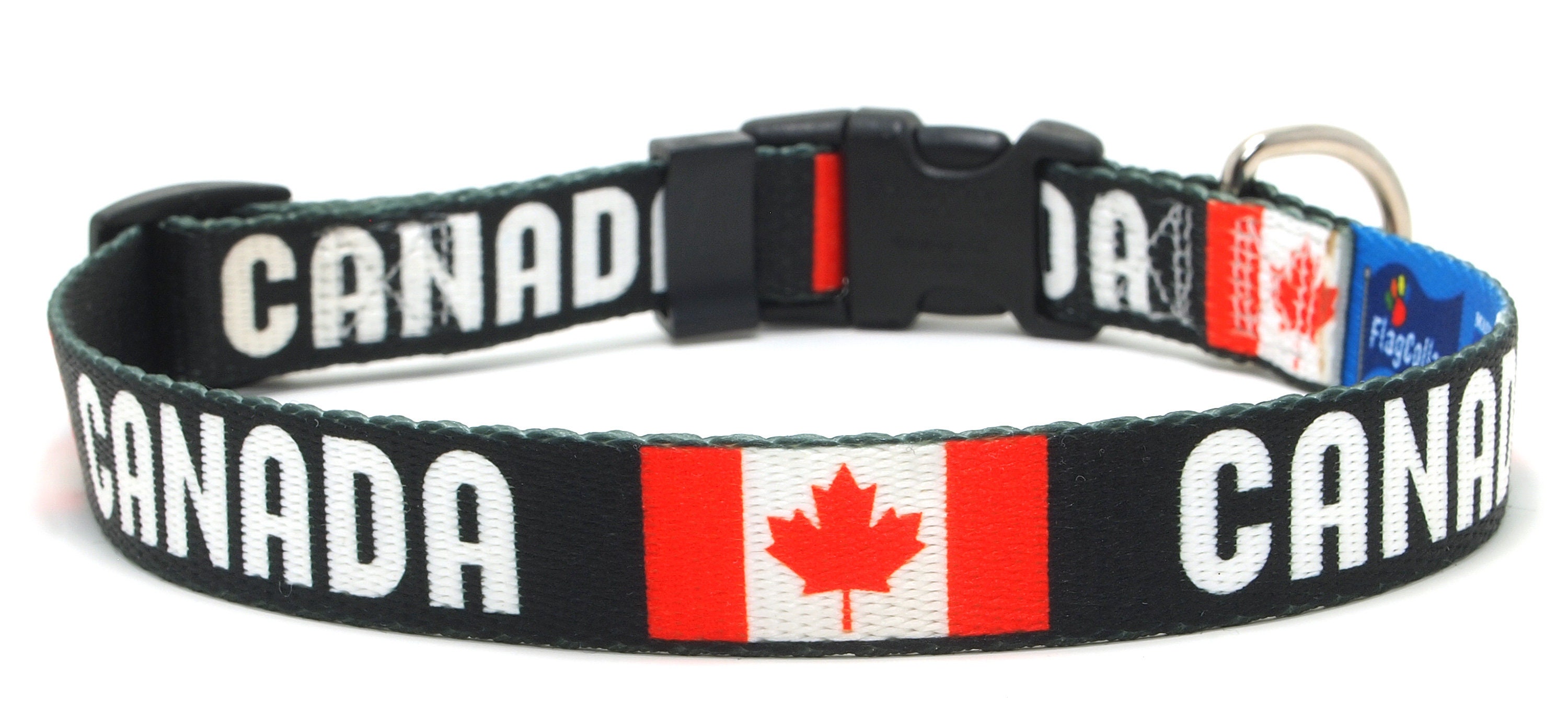 Dog Collar Canada Flag and Name Maple Leaf Adjustable Etsy UK