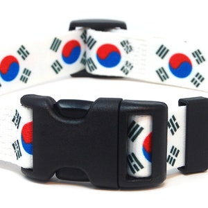 South Korea Dog Collar | South Korean Flag | Quick Release or Martingale Style | Made in NJ, USA