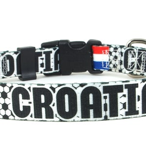 Dog Collar for the Soccer Fan | Croatia Flag | Quick Release or Martingale Style | Made in NJ, USA