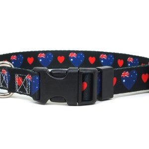 Dog Collar | I Love Australia | Quick Release or Martingale Style | Made in NJ, USA