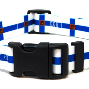 Finland Dog Collar | Finnish Flag | Quick Release or Martingale Style | Made in NJ, USA