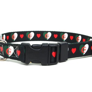 Dog Collar | I Love Algeria | Quick Release or Martingale Style | Made in NJ, USA