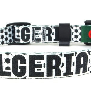 Dog Collar for the Soccer Fan |  Algeria Flag | Quick Release or Martingale Style | Made in NJ, USA