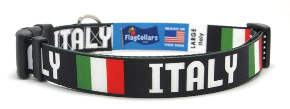 Italien Hundehalsband Italienische Flagge und Land Quick-Release