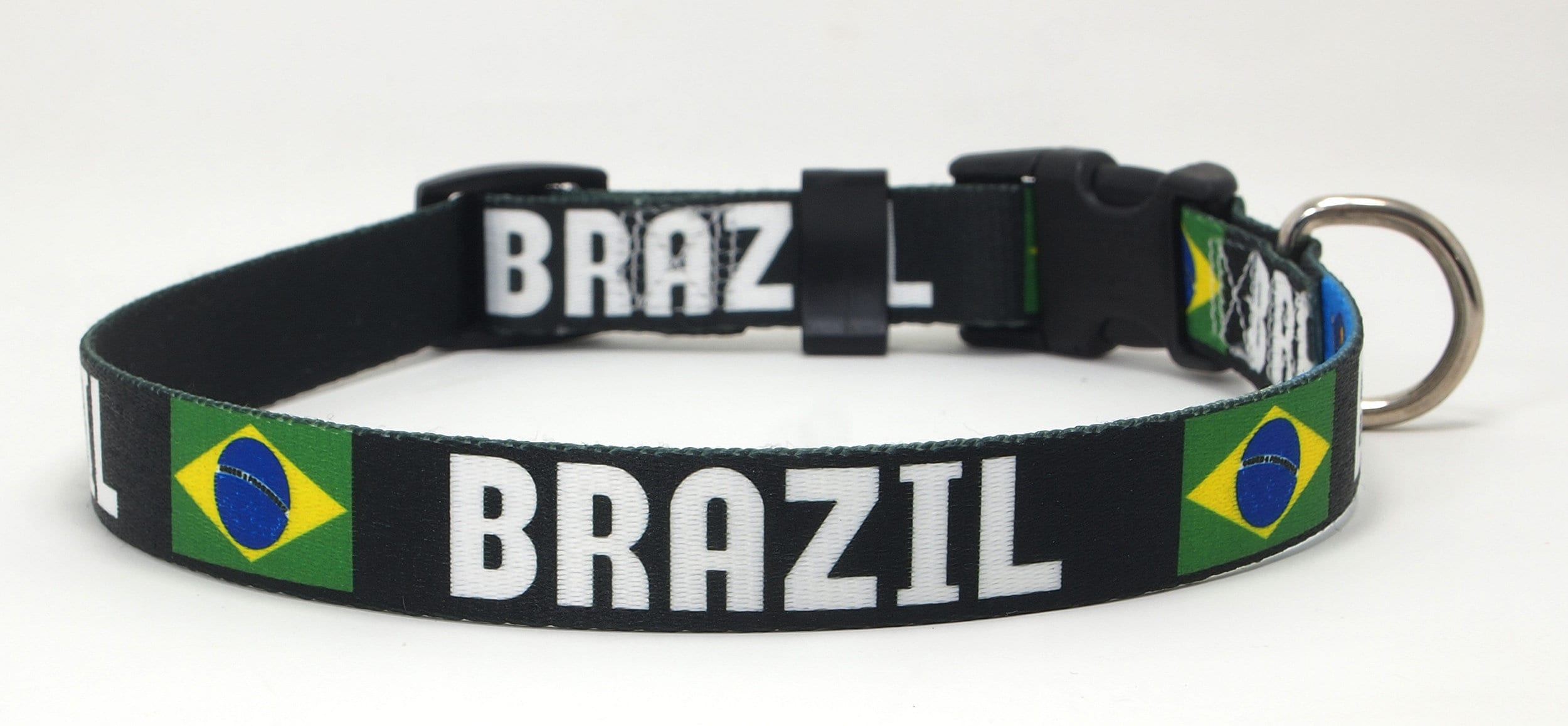 Dog Collar | Brazil Flag & Name Adjustable Well Made Xtra Large, Medium, Small & Extra in Nj, USA Great Gift