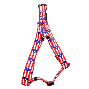 Puerto Rico Dog Harness | Step-in Style | 3 Point Adjustment | PR Flag | Single Quick-release Buckle | Matching Leash Available