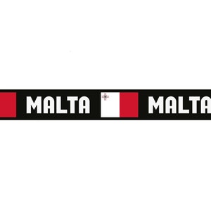 Maltese Dog Collar | Malta Flag + Country Name | Pride Events | Quick-Release Buckle Style Or Martingale Style
