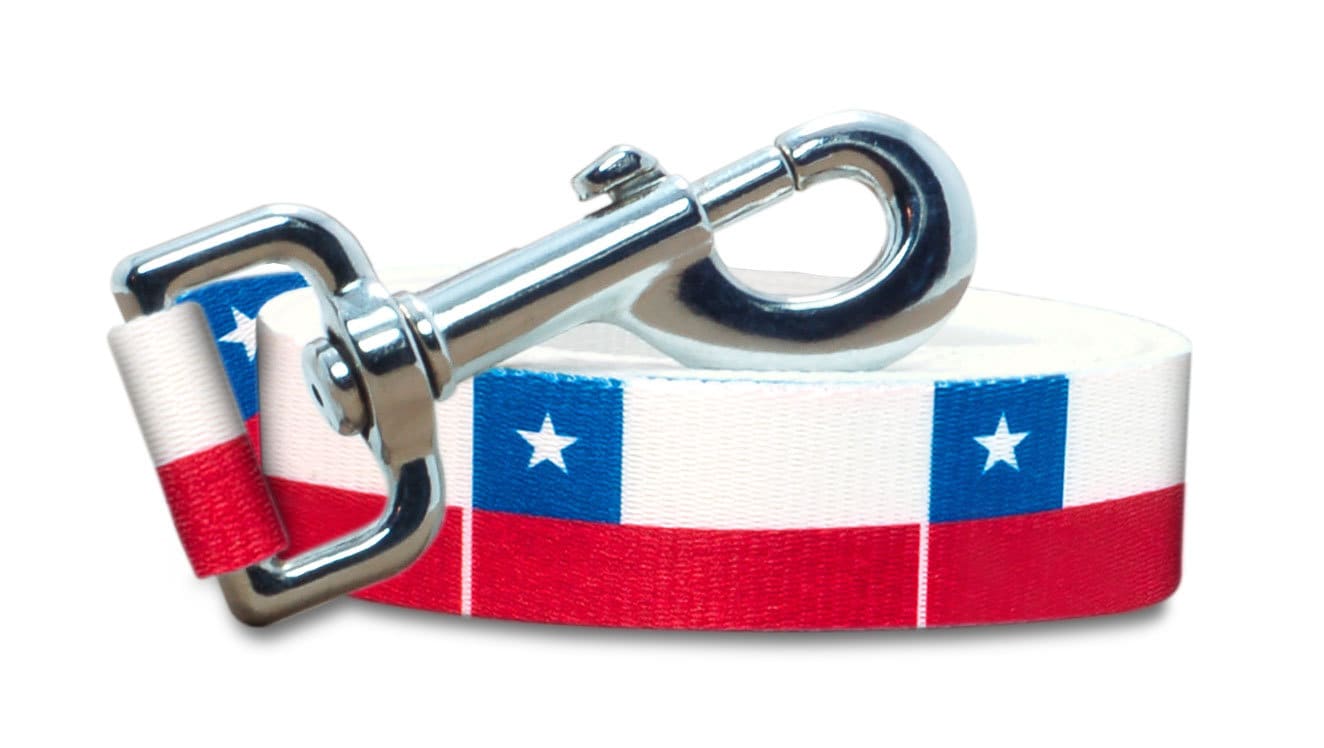 Dog Leash | Lead Chile Flag Chilean 6 Foot 4 For Extra Large, Medium, Small Made in Nj, Usa