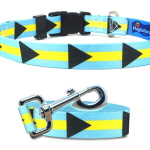 Bahamas Flag Dog Collar and Leash Set | Made in USA