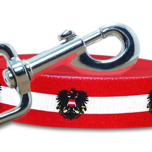 Dog Leash | Lead | Austria Flag | 6 foot | 4 foot | For Extra Large, Large, Medium, Small | Made in NJ, USA | Country Flag