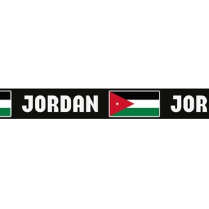 Jordanian Dog Collar | Jordan Flag + Country Name | Pride Events | Quick-Release Buckle Style Or Martingale Style
