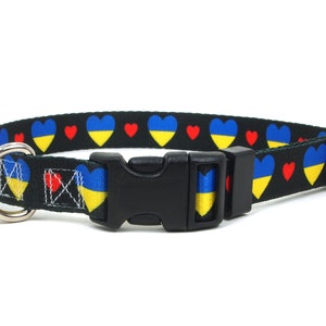 Dog Collar | I Love Ukraine | Quick Release or Martingale Style | Made in NJ, USA